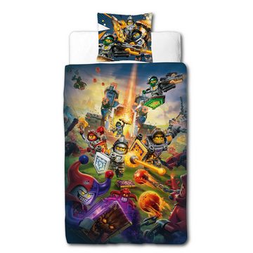 Kinderbettwäsche Lego Nexo Knights Bettwäsche Linon / Renforcé, BERONAGE, 100% Baumwolle, 2 teilig, 135x200 + 80x80 cm