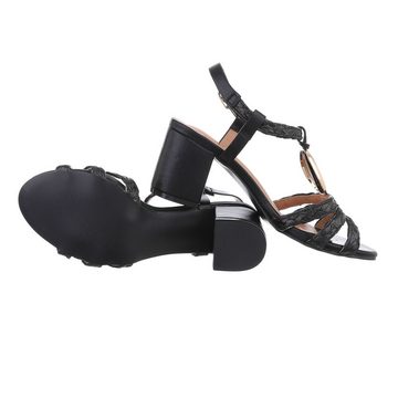 Ital-Design Damen Abendschuhe Party & Clubwear Sandalette (85960497) Blockabsatz Sandalen & Sandaletten in Schwarz