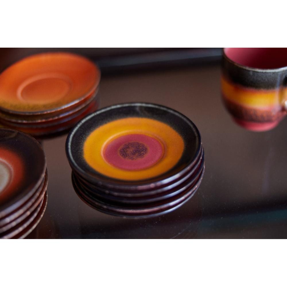 HKLiving Tasse Untertasse 70s Ceramics Dark Roast