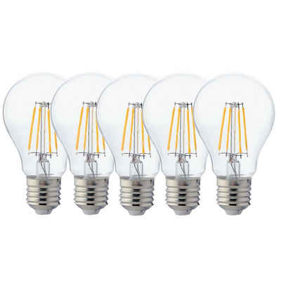 Modee Smart Lighting LED-Leuchtmittel 8 W E27 Filament LED Leuchtmittel Birne A60 Form Clar glas kaltweiß, Neutralweiß, Standard Birnenform Edisongewinde 4000K Neutralweiß