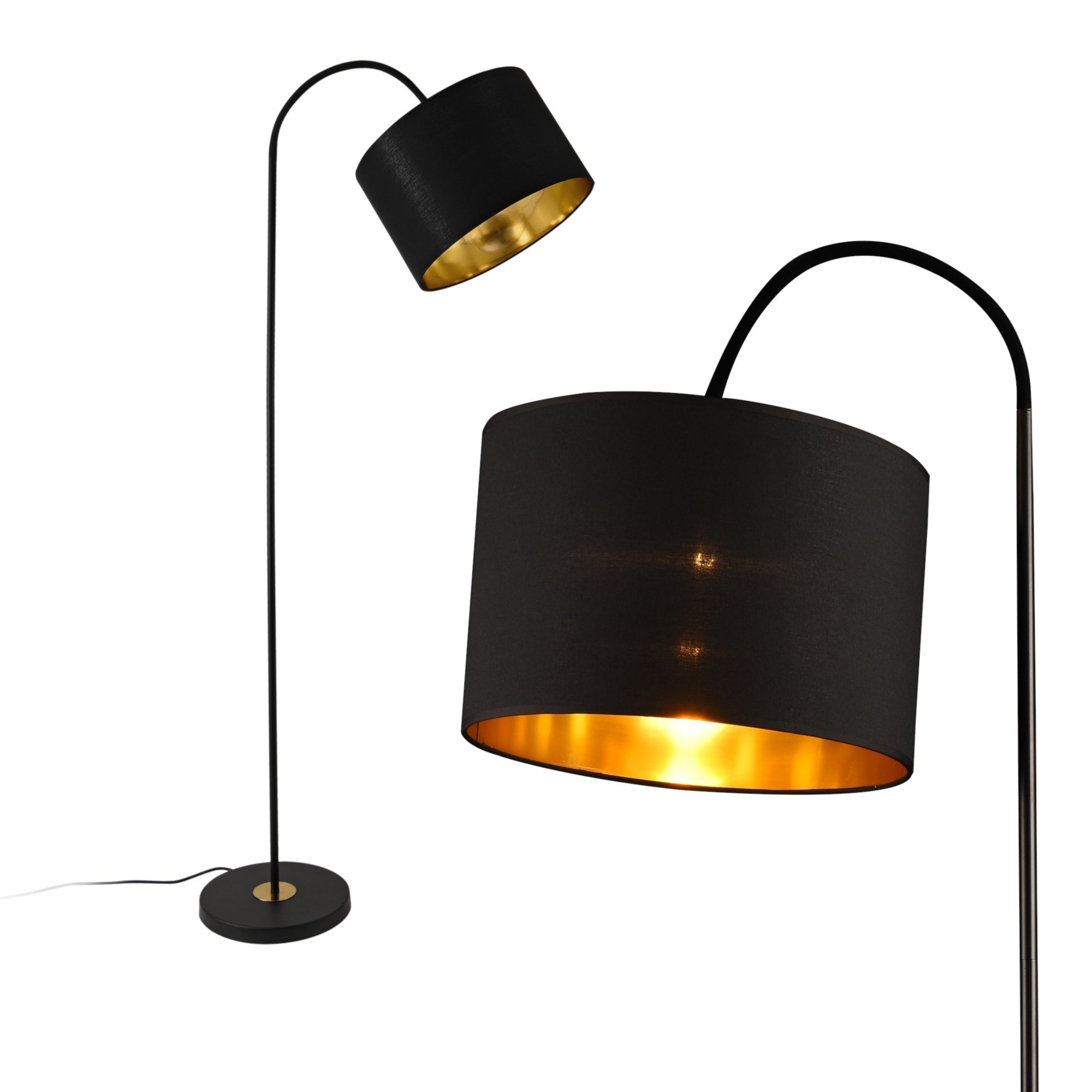 lux.pro Stehlampe, ohne Leuchtmittel, schwenkbare Lampe Design Metall »Toledo« schwarz Stehleuchte