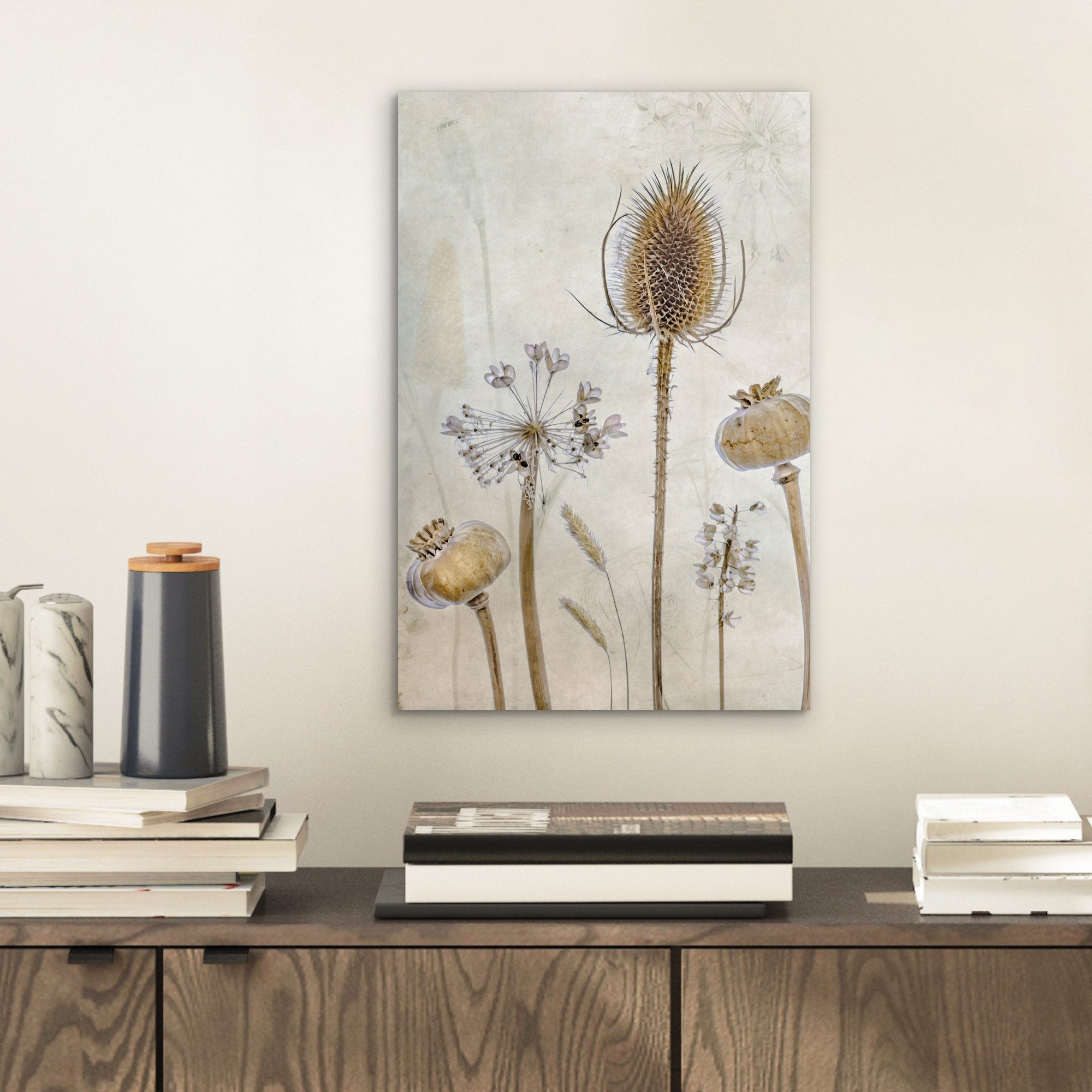 MuchoWow Metallbild Blumen - Aquarell - günstig online kaufen
