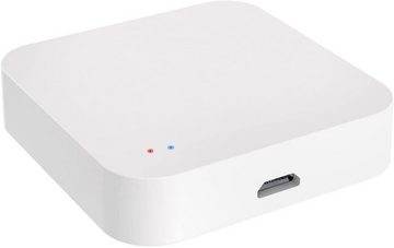 Luminea Home-Control WLAN-Steuerungsmodul RC-350.duo ZigBee WLAN Gateway Smart Home Zentrale App WiFi Mesh, für zum Steuern kompatibler Geräte, z.B. elektrische Türschließzylinder oder Heizkörper-Thermostate