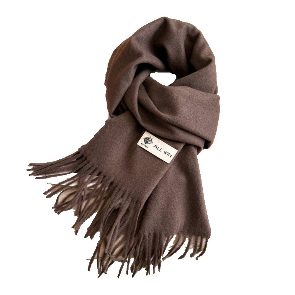 Blusmart Halstuch Schal Damen Warm Herbst Winter unifarben Baumwolle mit quasten, (Dick und weich, Einfarbige Schals und Tücher), Für abendkleid xl Stola Scarf Winterschal