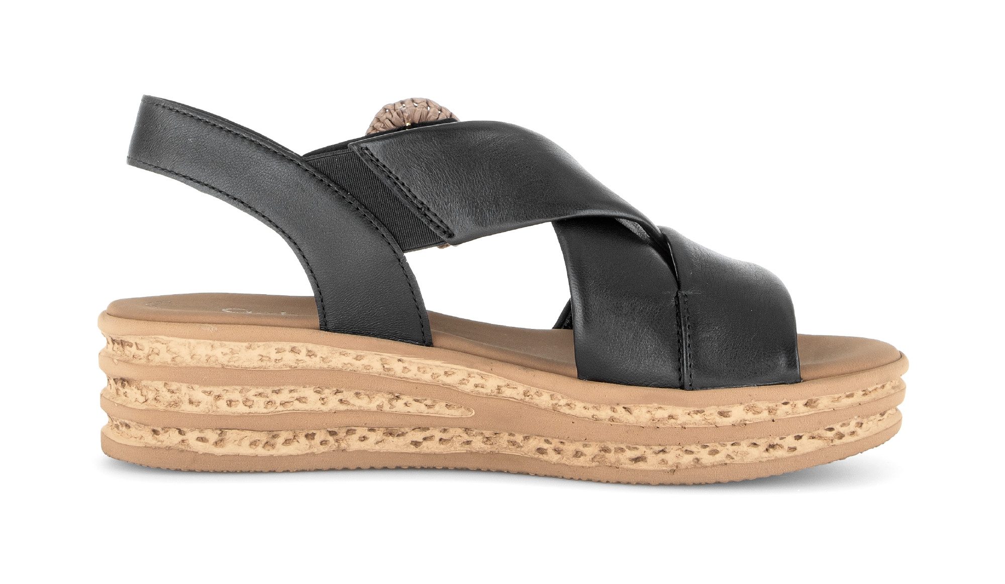 Gabor Keilsandalette Plateau, Riemchensandale, Sommerschuh mit Zierschnalle