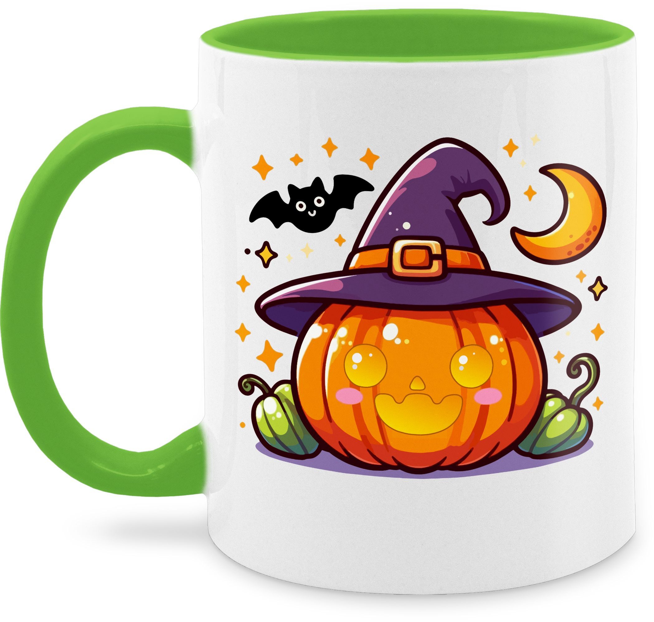 Shirtracer Tasse Halloween Kürbis, Süßer Kürbis, Halloween Design, Kürbis und Fleder, Keramik, Halloween Tassen
