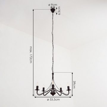 hofstein Kronleuchter »Acaja« Hängeleuchte aus Metall in Schwarz/Rostfarben, ohne Leuchtmittel