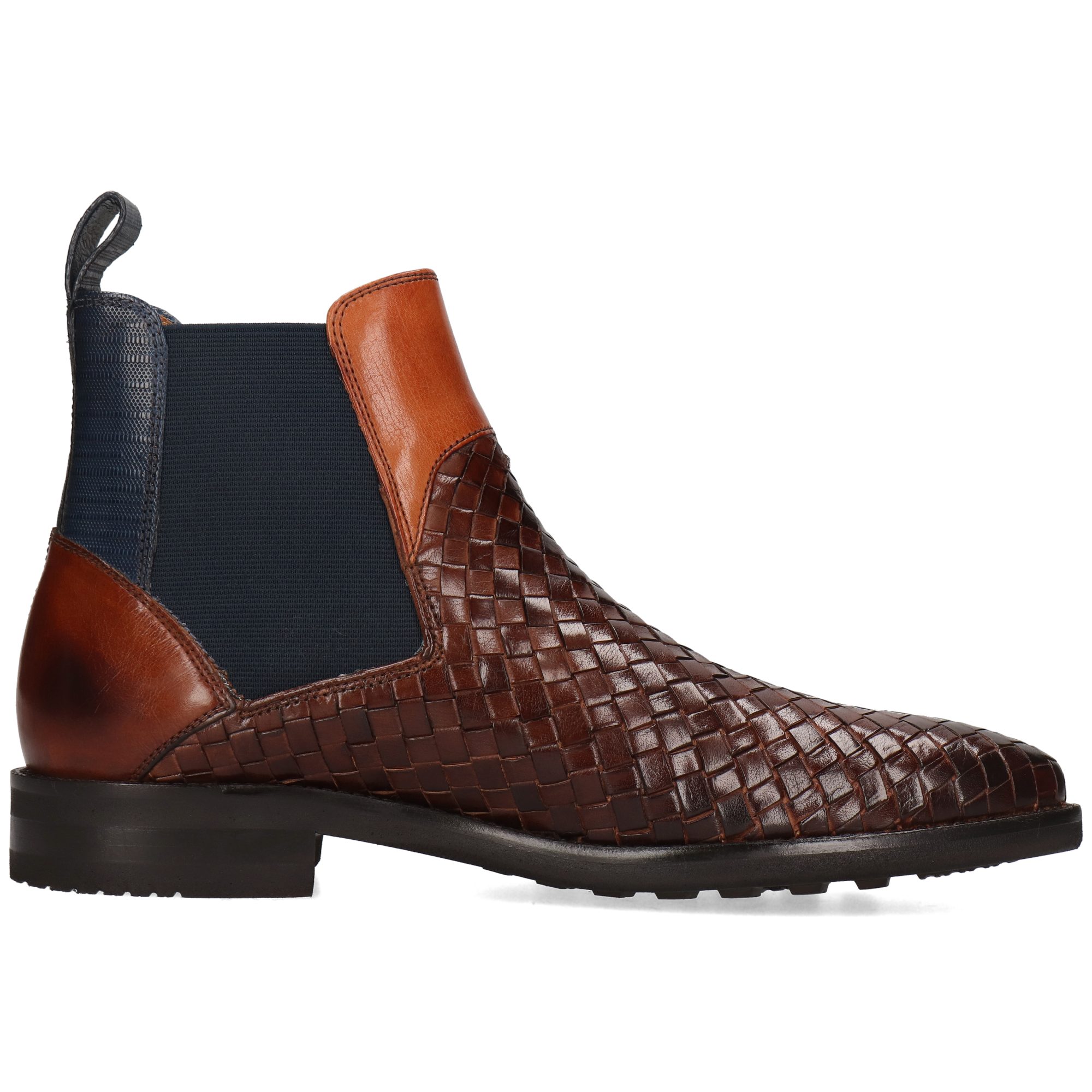 Melvin & Hamilton Brad 9 Leder-Stiefeletten für Herren Stiefelette Flache Absätze, Echtes Leder, Vegetabile Gerbung, Von Hand geflochten