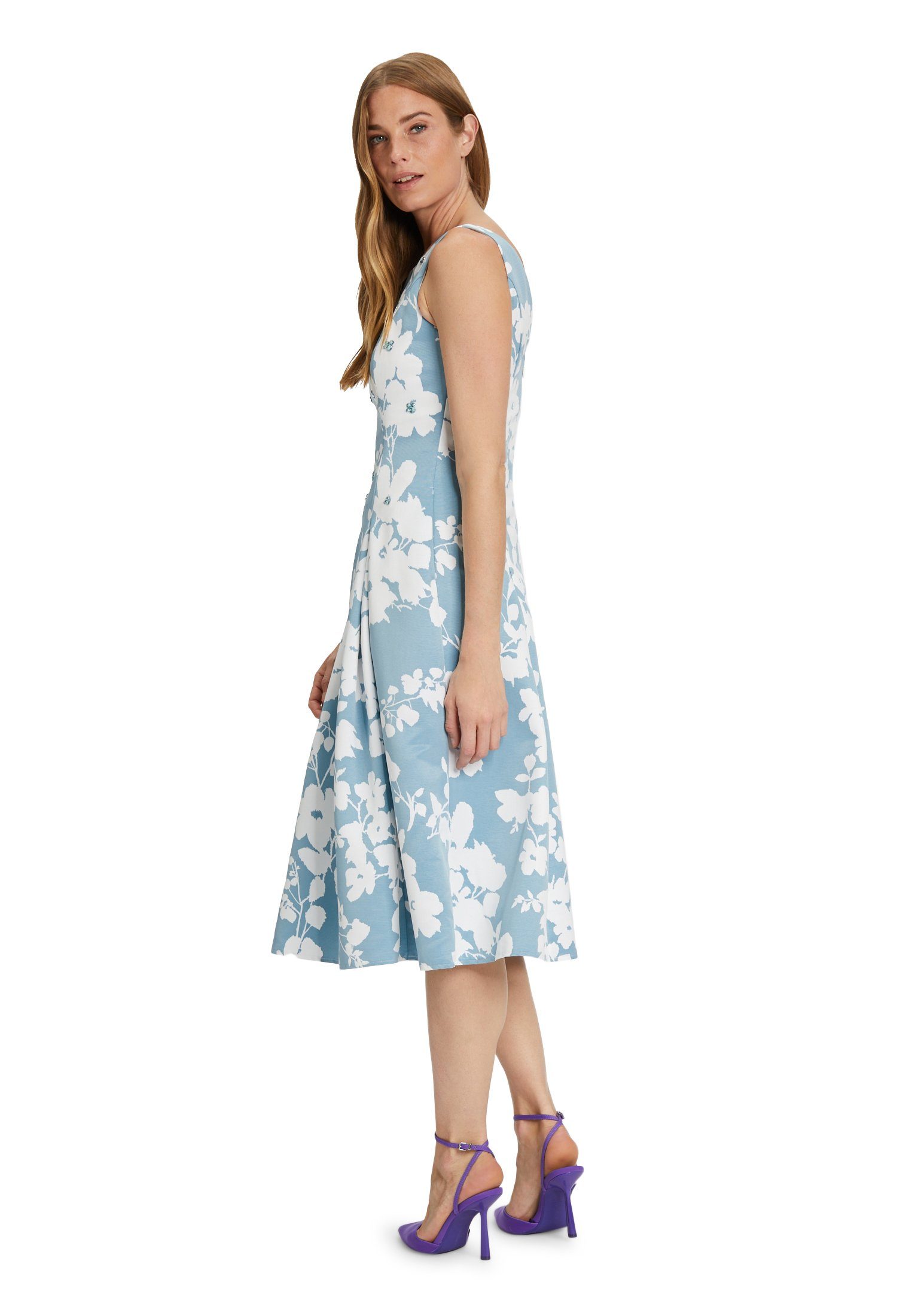 Light Mont (1-tlg) Blue/White Blumenprint mit Vera Minikleid