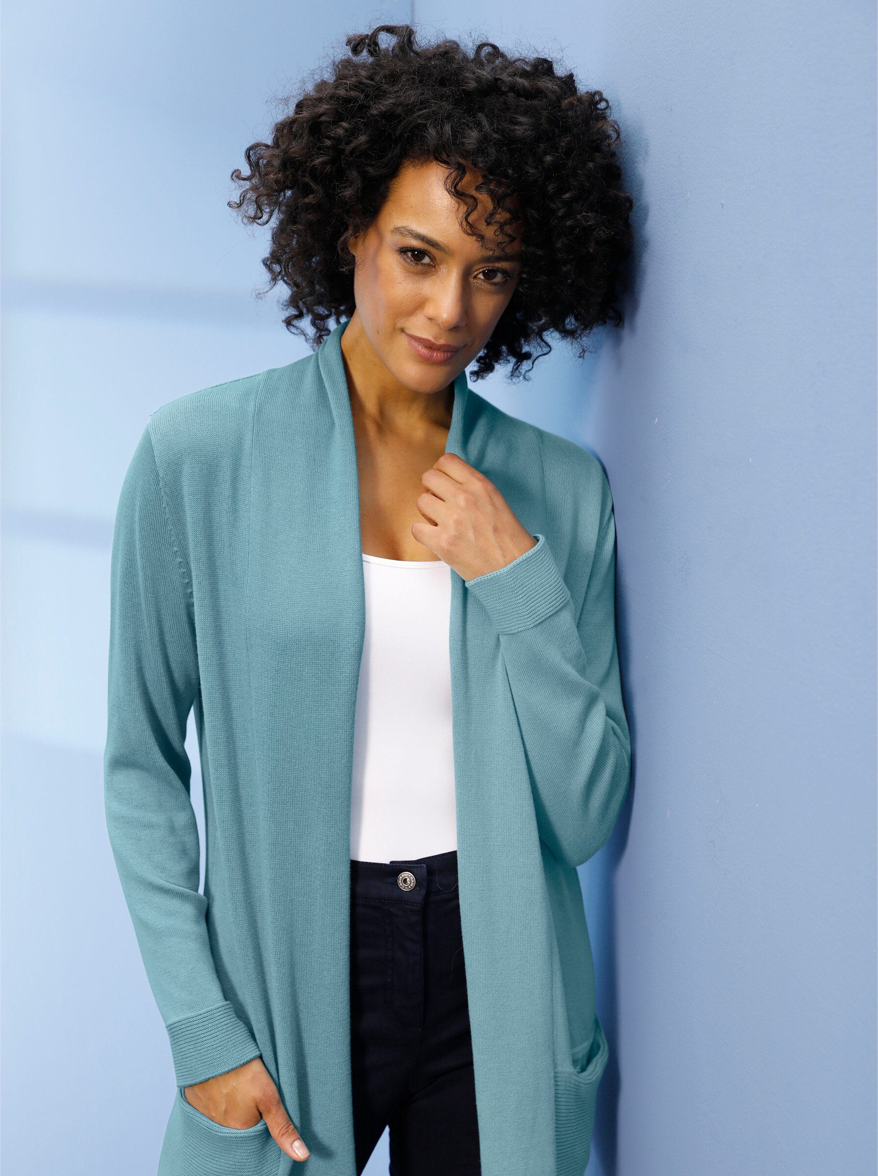 Strickjacke Long-Strickjacke Langarm