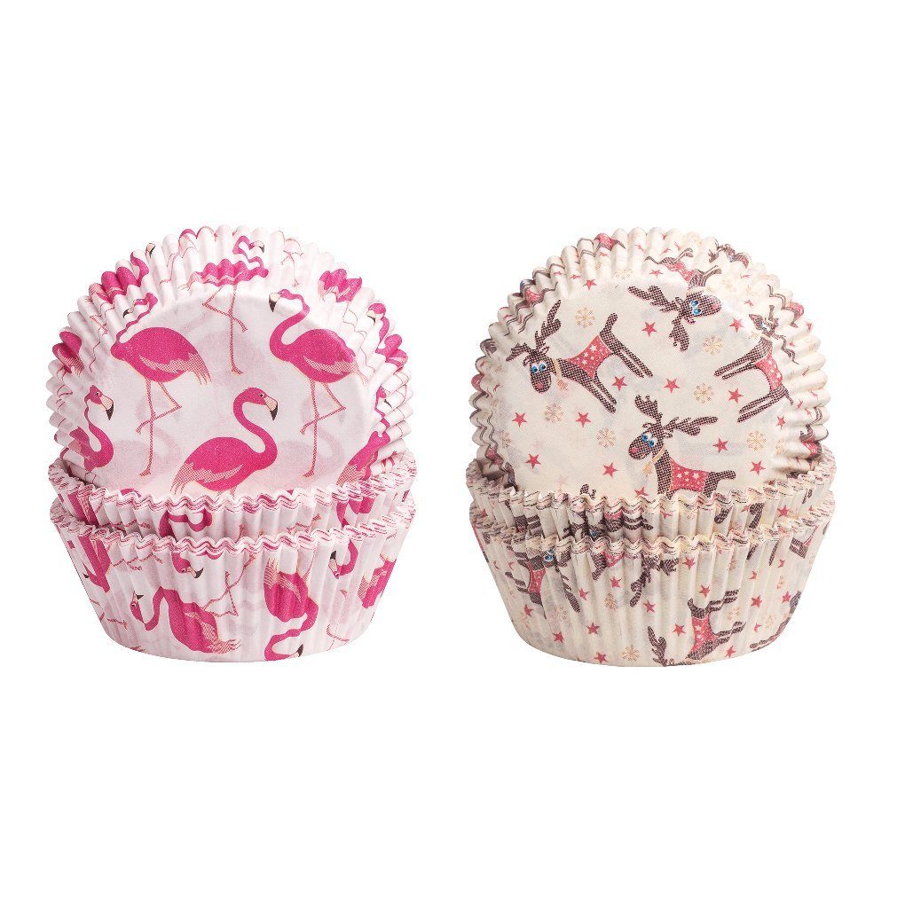 Demmler Muffinform Backformen Set - 2er Flamingo+Elch -, Sets mit verschiedenen Motiven aus Papier - Made in Germany