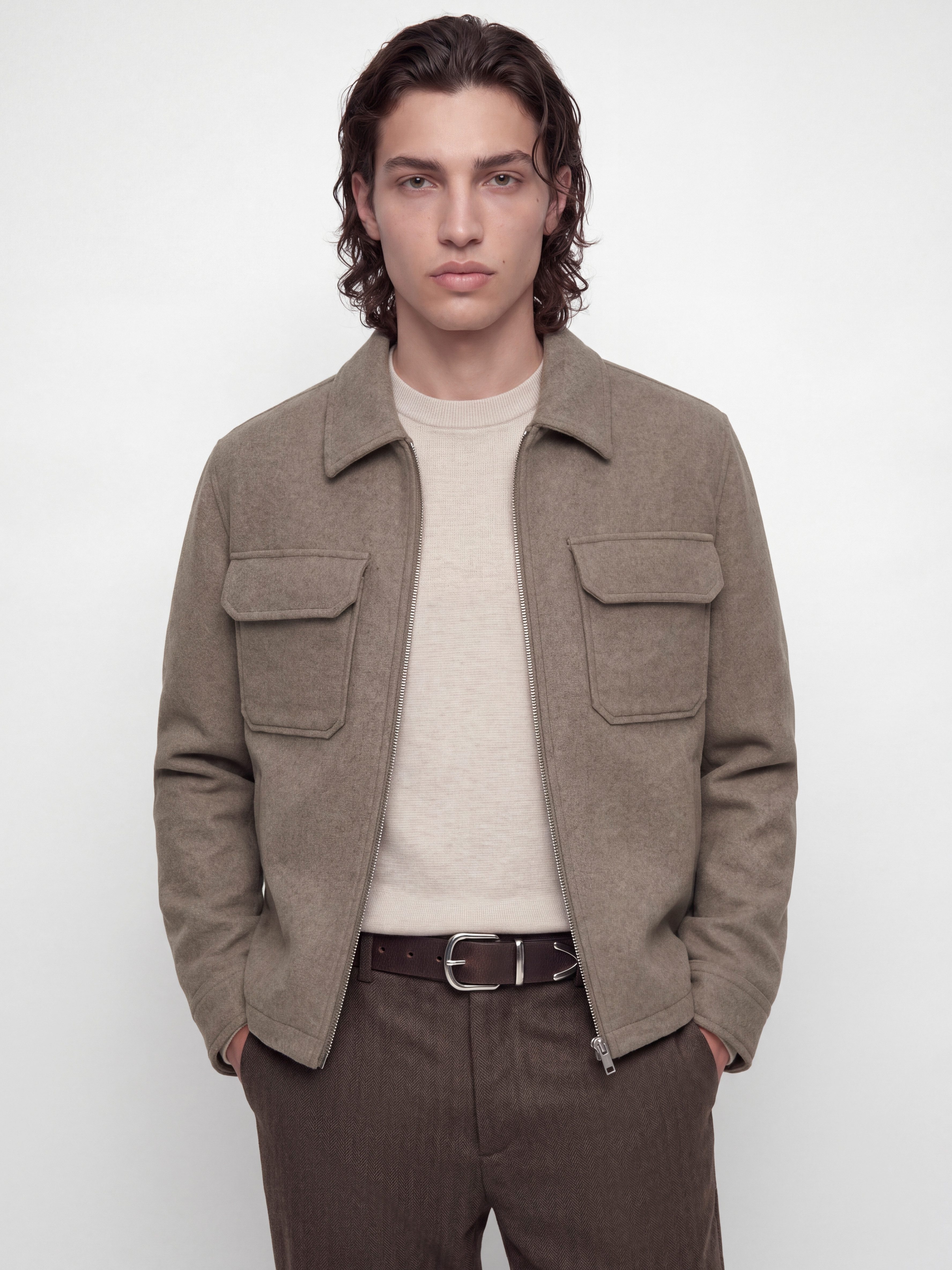 Jack & Jones Blouson JPRBLUWAKEFIELD WOOL BLEND JACKET SN Materialmix, mit Wollanteil