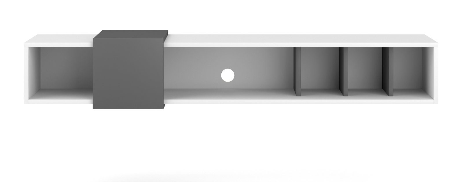 cm und grau, hängend), 150 Design-T in (Fernseher GuenstigEinrichten weiß Breite Unterschrank, Lowboard
