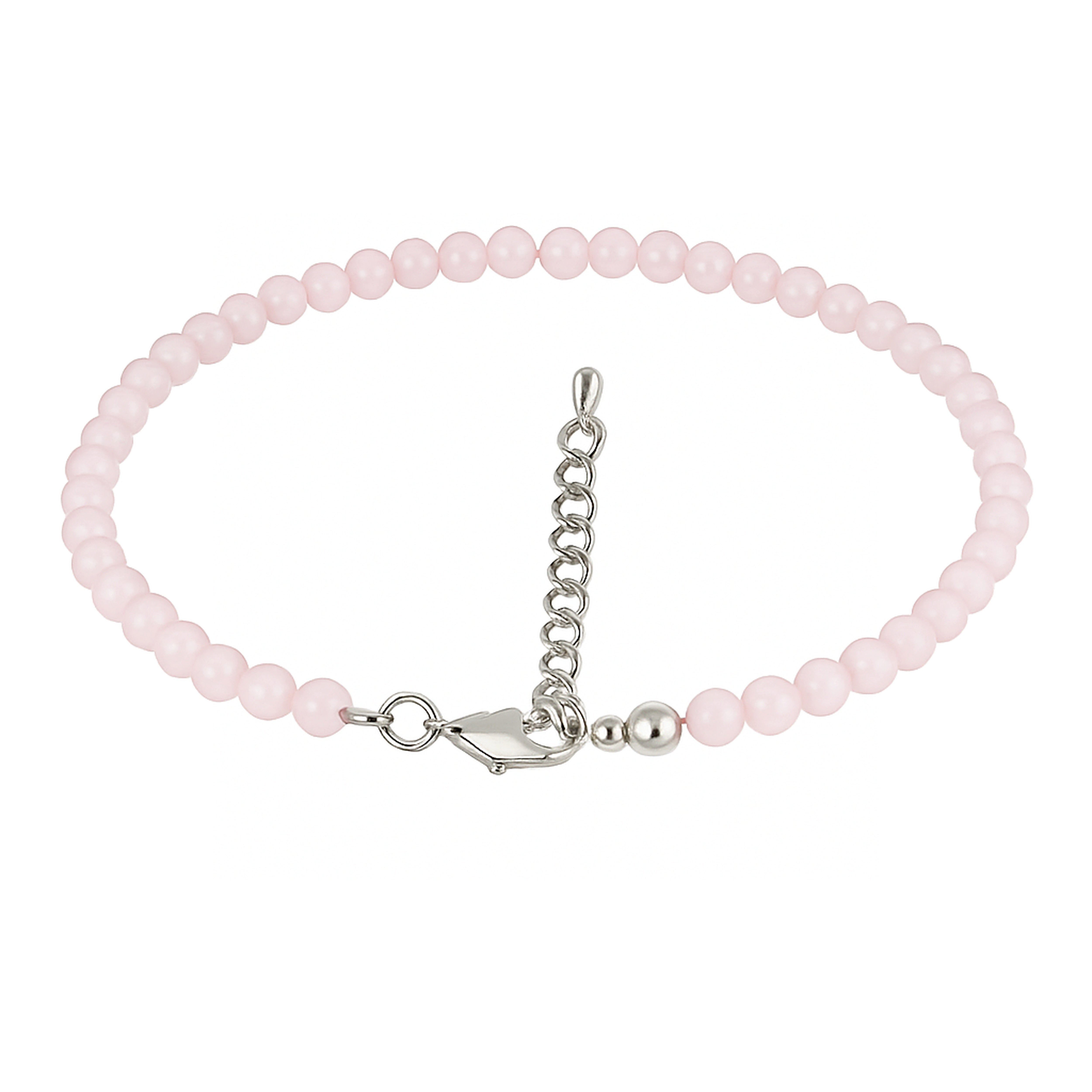 Lebensquelle Plus Fußkette mit Anhänger Rosenquarz Fußkettchen, 4mm