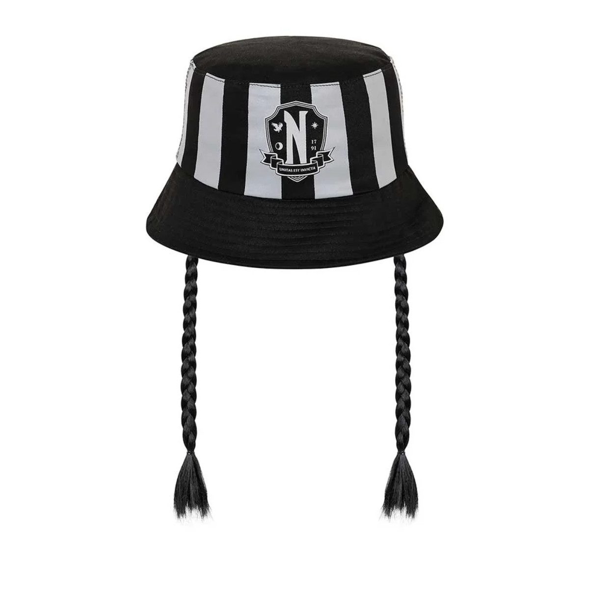 Wednesday Fischerhut Braid Kinder Bucket Hat schwarz 50 cm für Alltag und Freizeit (1-St)