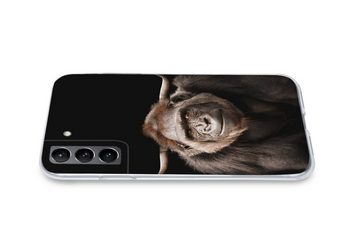 MuchoWow Handyhülle Affe - Schottischer Highlander - Schwarz, Phone Case, Handyhülle Samsung Galaxy S21 Plus, Silikon, Schutzhülle