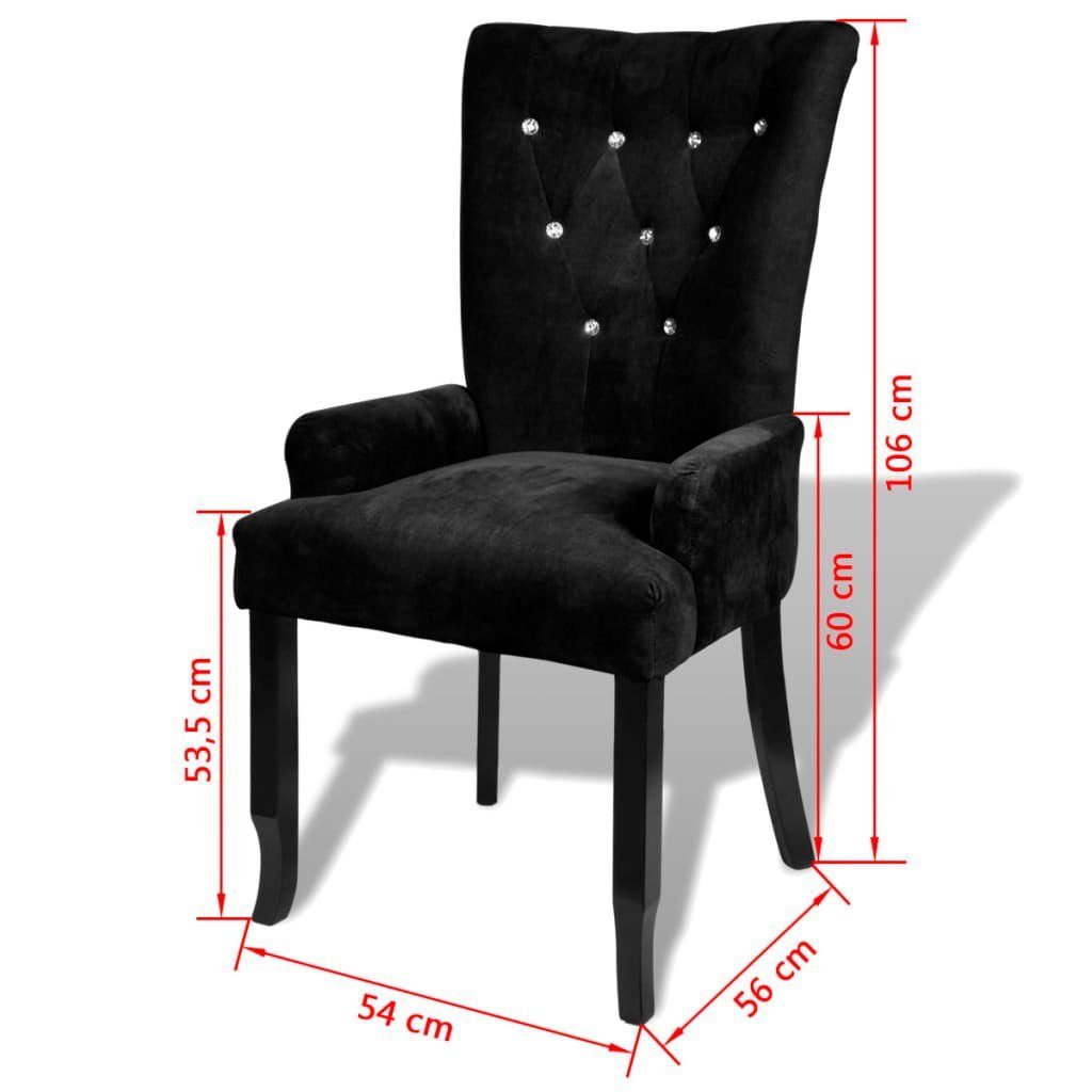 Sessel Küchenstühle mit Polsterstuhl (1 Schwarz Rückenlehne DOTMALL St), Esszimmerstuhl Samt