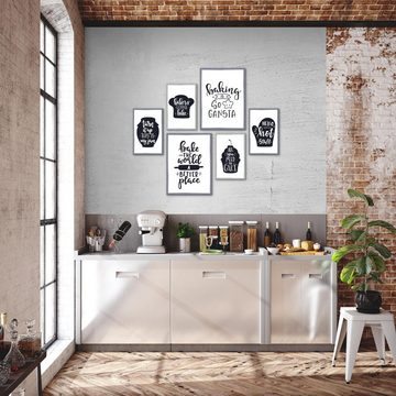 Novart Wandbild Bilder Set - AUFHÄNGFERTIG - KEIN EXTRA RAHMEN BENÖTIGT - Küche Modern Mit Spruch -Esszimmer Küchenbilder N000363c, Backen