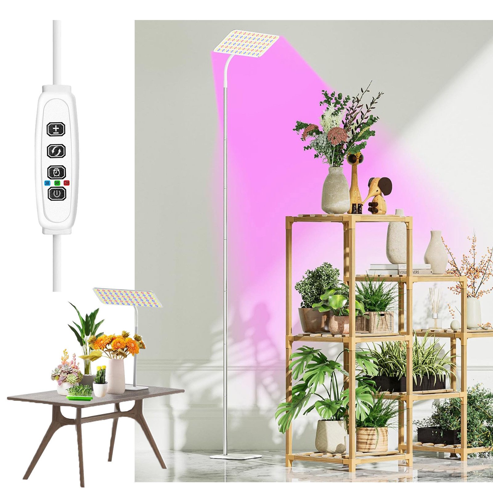 Jibenhome Pflanzenlampe Vollspektrum LED Pflanzenlampe, 3 Lichtfarben & Tim günstig online kaufen