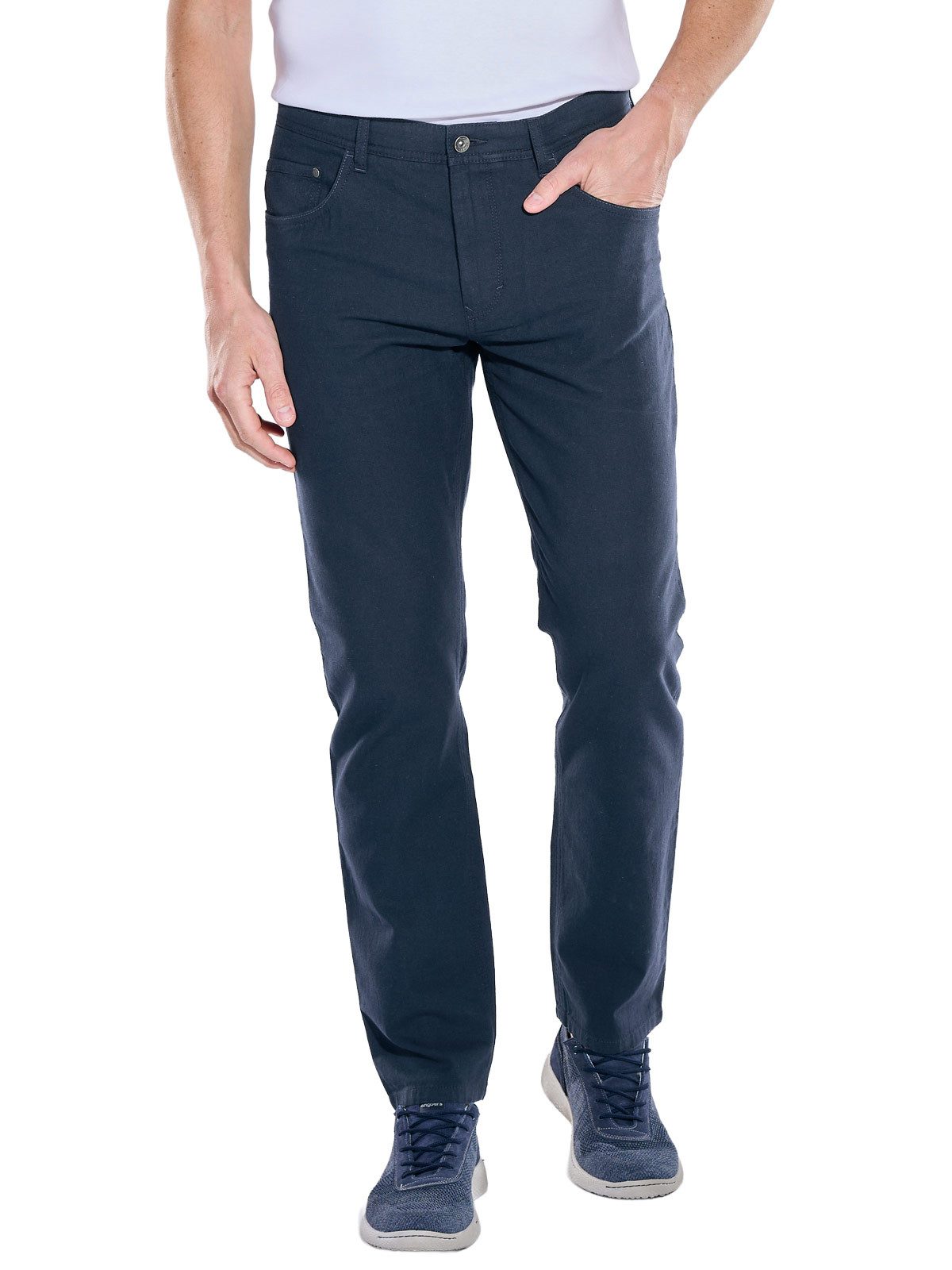 Engbers 5-Pocket-Hose Herren Hose aus Leinenmischung, Saphirblau