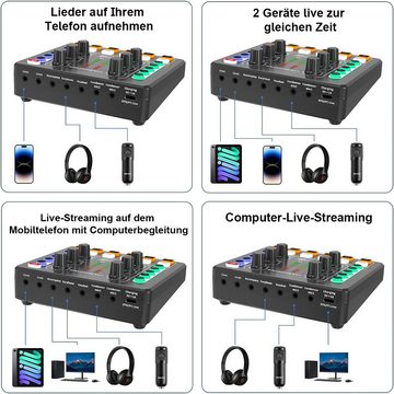 Novzep DJ Controller Audio Reverb, 1000mAh Intelligente Geräuschunterdrückung Bluetooth