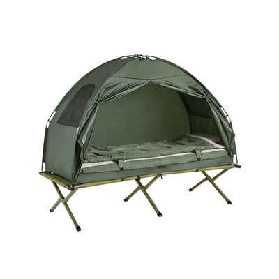 SoBuy Feldbett OGS32 Campingzelt 4in1-Zelt mit Campingliege Schlafsack Luftmatratze