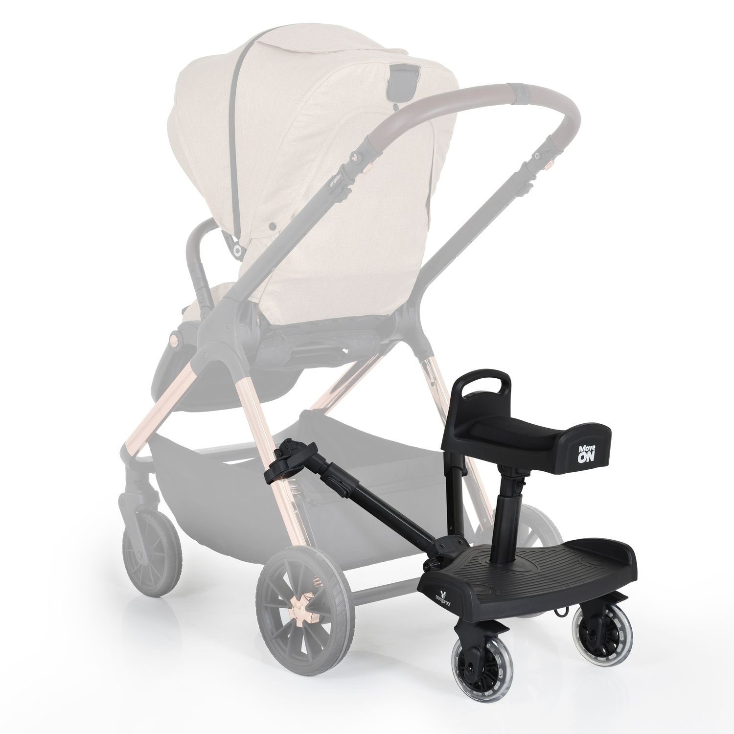 Cangaroo Kinderwagenaufsatz Move universelle mit Sitz, Montage Trittbrett Kinderwagenaufsatz on