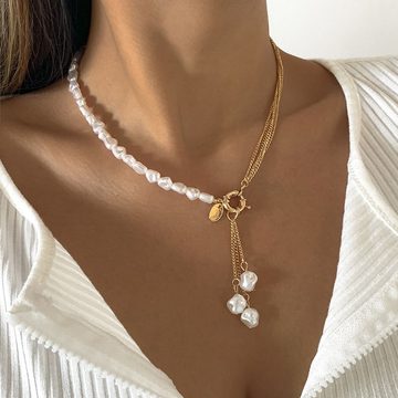 GLAMO Kette mit Anhänger Perlenkette Halsketten,Schmuck für Frauen und Mädchen Brautgeschenke