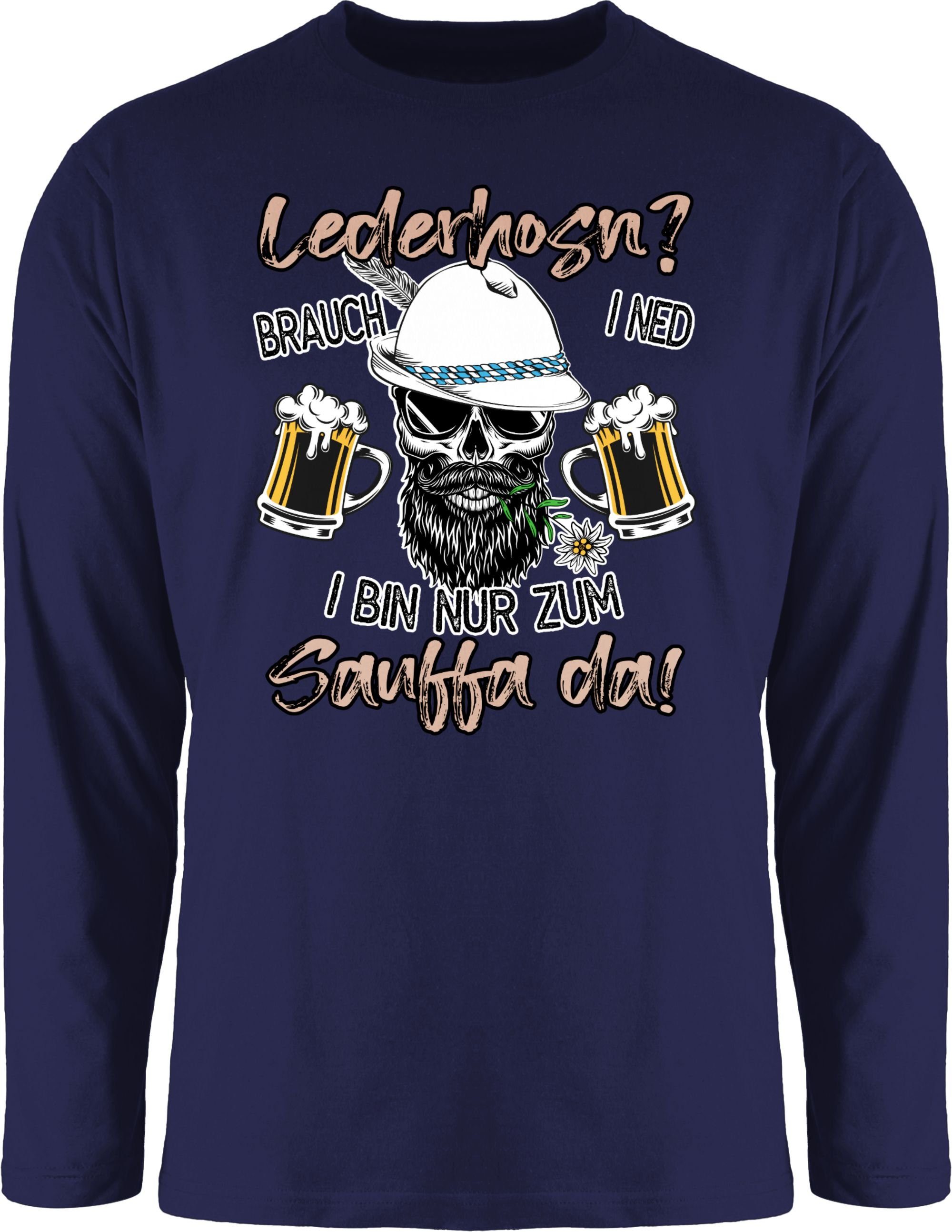 Shirtracer Rundhalsshirt Lederhose Spruch Lausbua Bayrisch Party