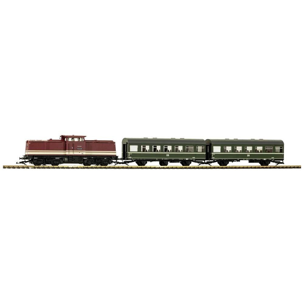 Piko G Modelleisenbahn-Set 37145 G Start-Set R/C Personenzug V100 mit 2x Rekowagen der DR