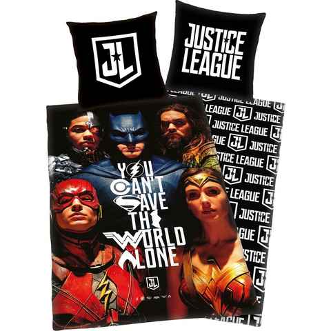 Kinderbettwäsche Justice League, Renforcé, 2 teilig, mit Fotomotiv