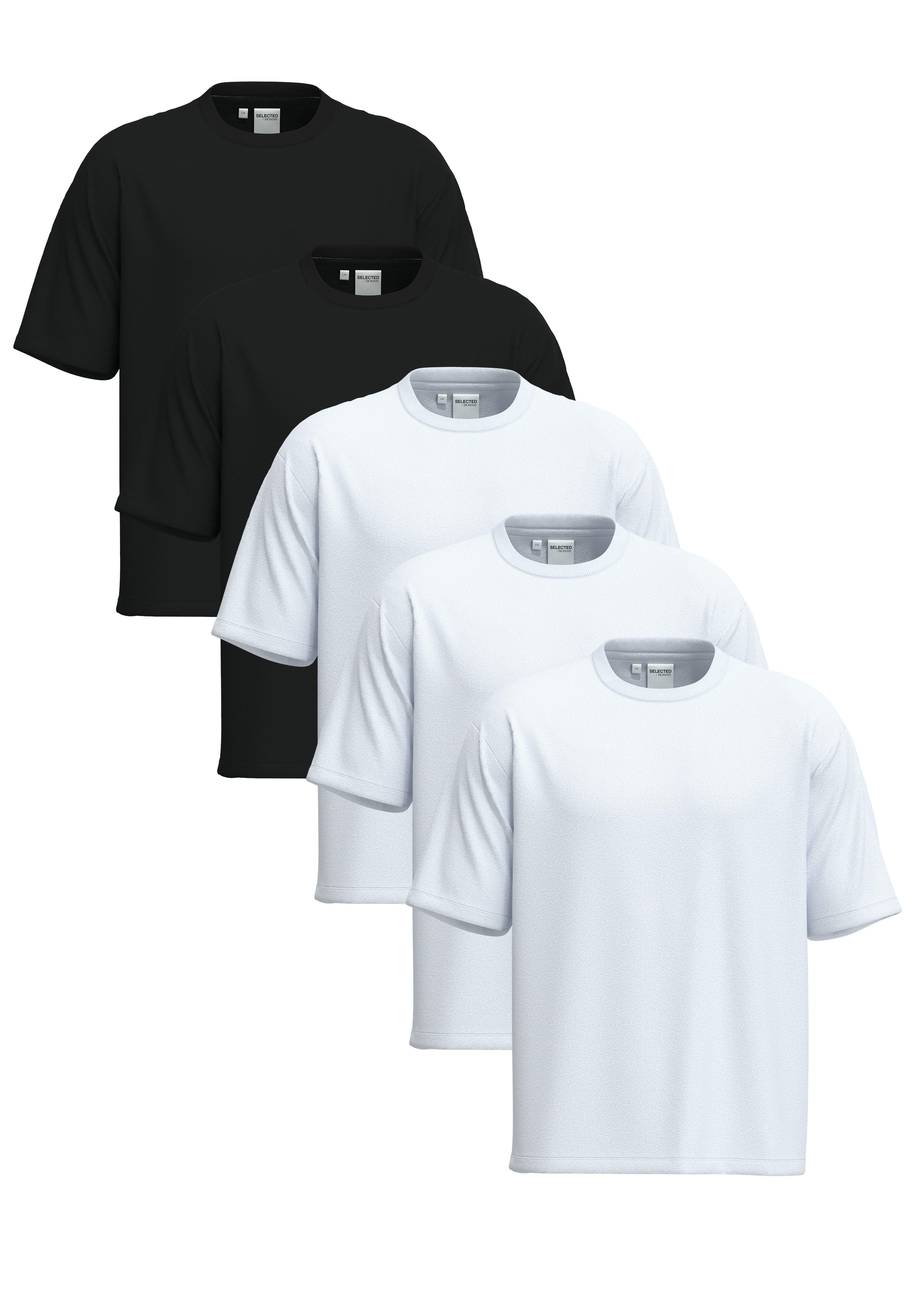 Selected Rundhalsshirt SLHCORMAC SS O-NECK TEE 5 PACK NOOS (Packung, 5-tlg) günstig online kaufen