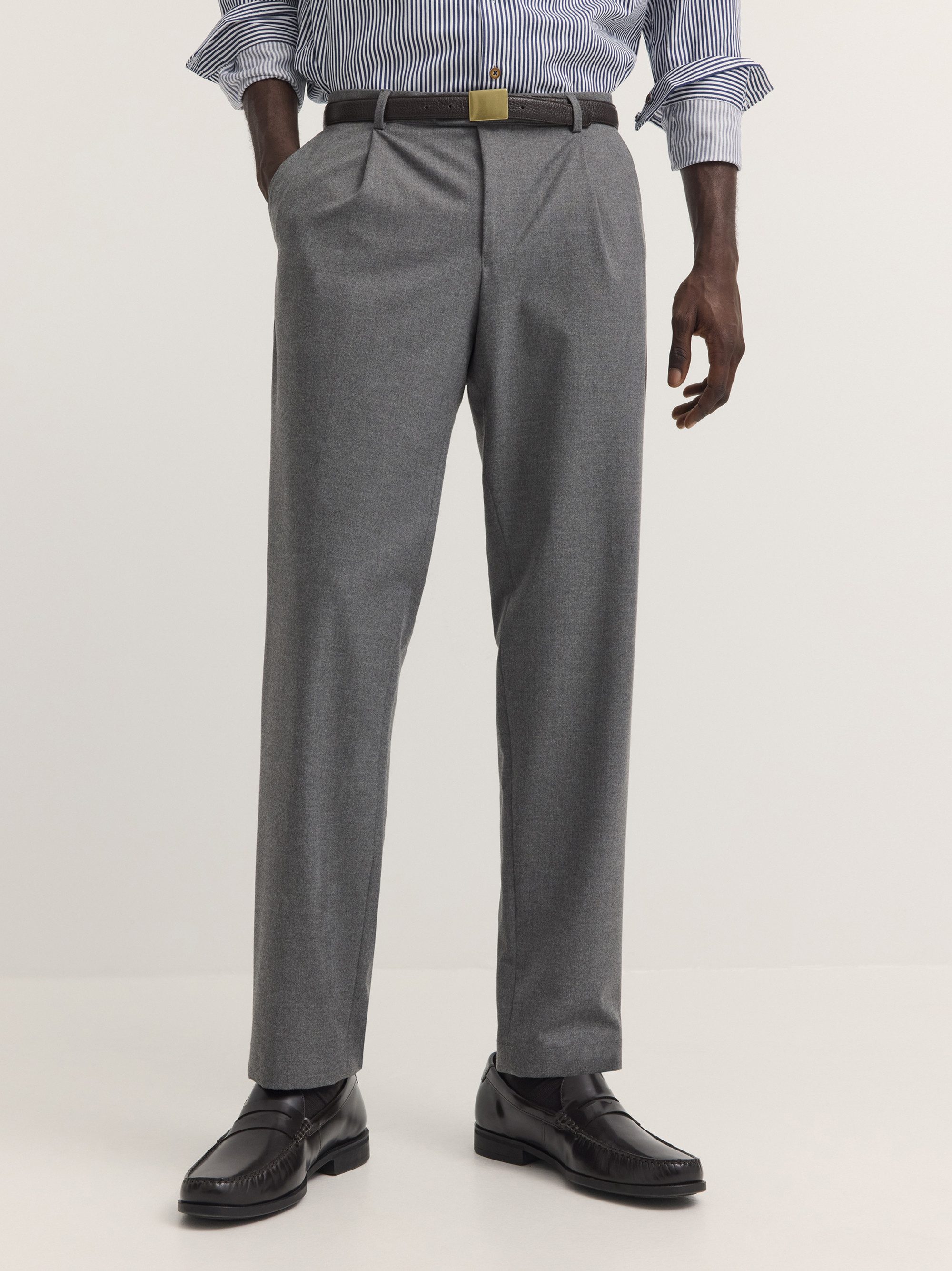bugatti Bundfaltenhose Soft superior touch Elio Relaxed Fit Flanelloptik