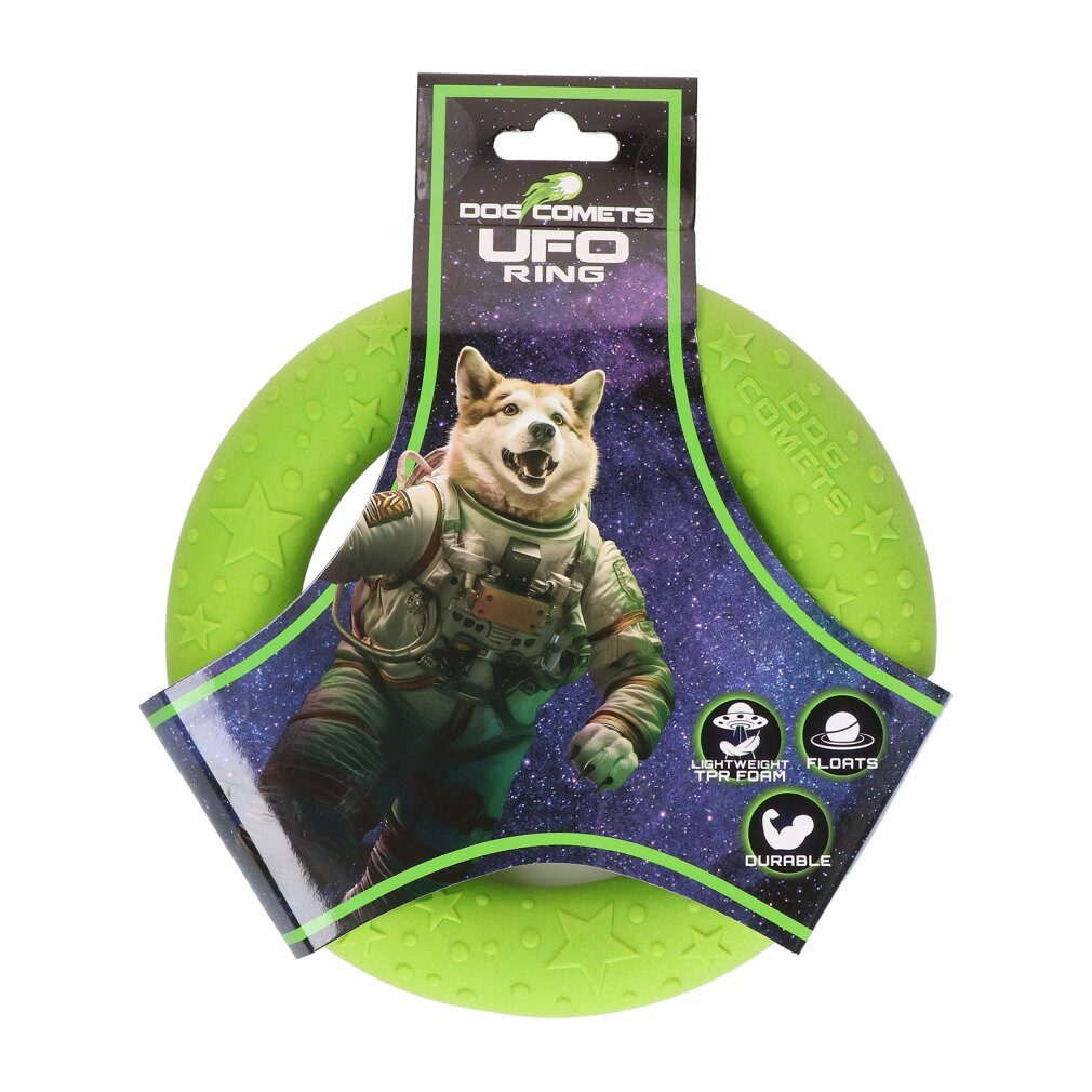 Dog Comets Tierquietschie UFO Ring Grün S