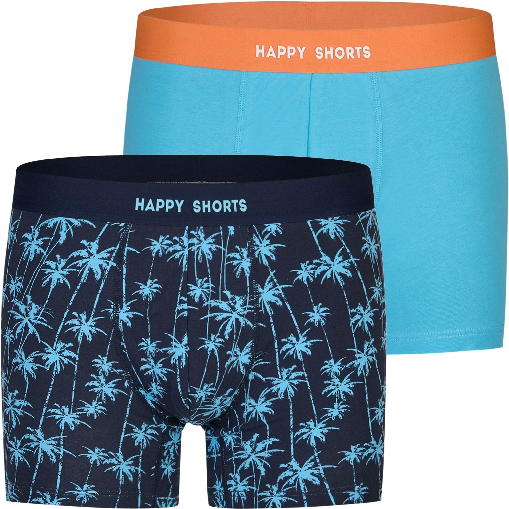 HAPPY SHORTS Trunk 2 Happy Shorts Jersey Trunk Herren Boxershorts Pant Palme Hellblau (1-St)