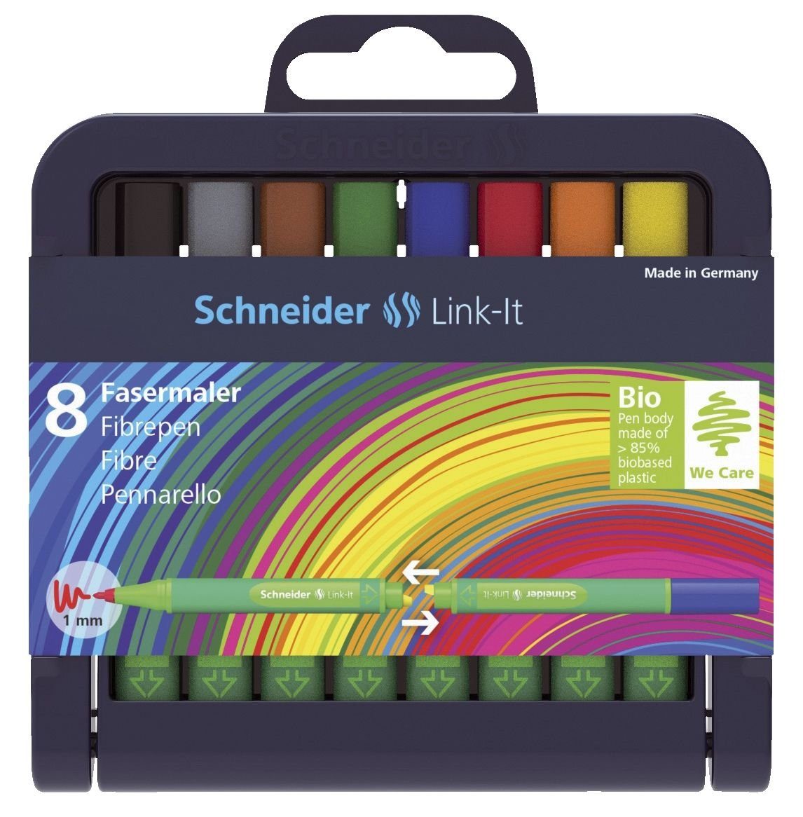 Schneider Tintenfeinschreiber Faserschreiber Link-It, 8 Farben im Etui