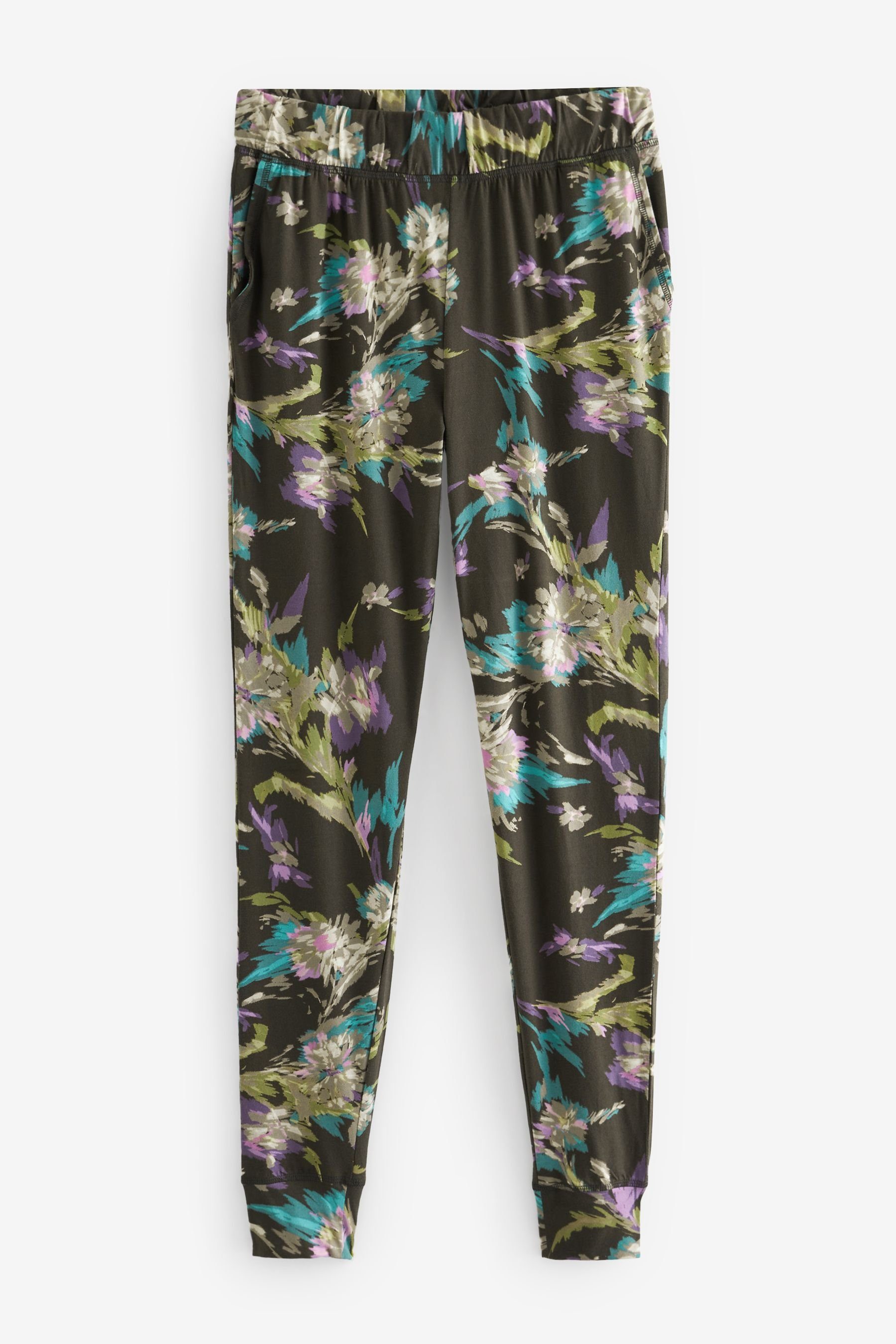 Black Langärmeliger aus tlg) Floral Next Pyjama Baumwolle (2 Pyjama
