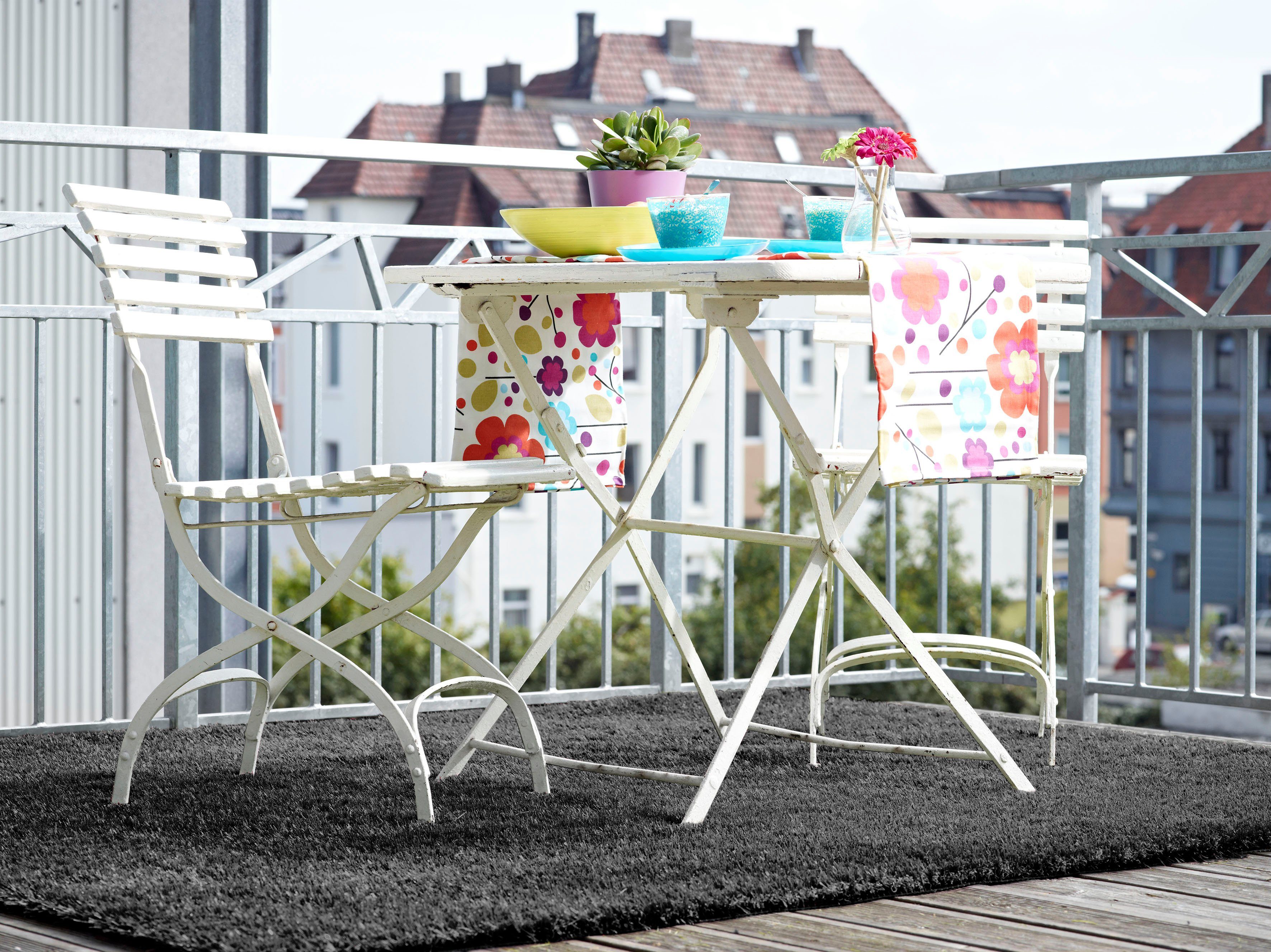 Andiamo Kunstrasen Trendy, Gesamthöhe 25 mm, Made in Netherlands, rechteckig, Rasenteppich, moderne Optik, mit Drainagelöchern, strapazierfähig