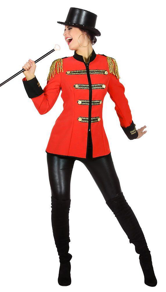 Kostüm Show Jacke rot schwarz gold hochwertig Damen