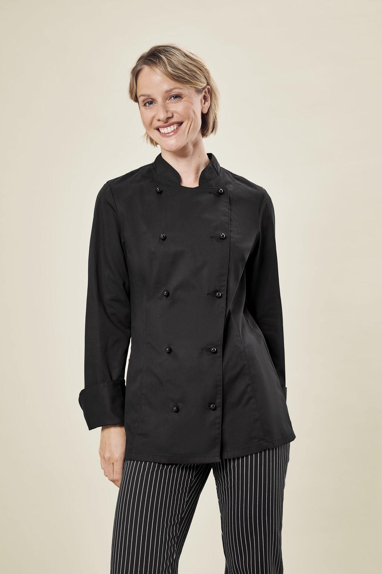 GREIFF Kochjacke Greiff GASTRO MODA Cuisine Damen Kochjacke Regular-Fit Schwarz – Bild 3 von 3