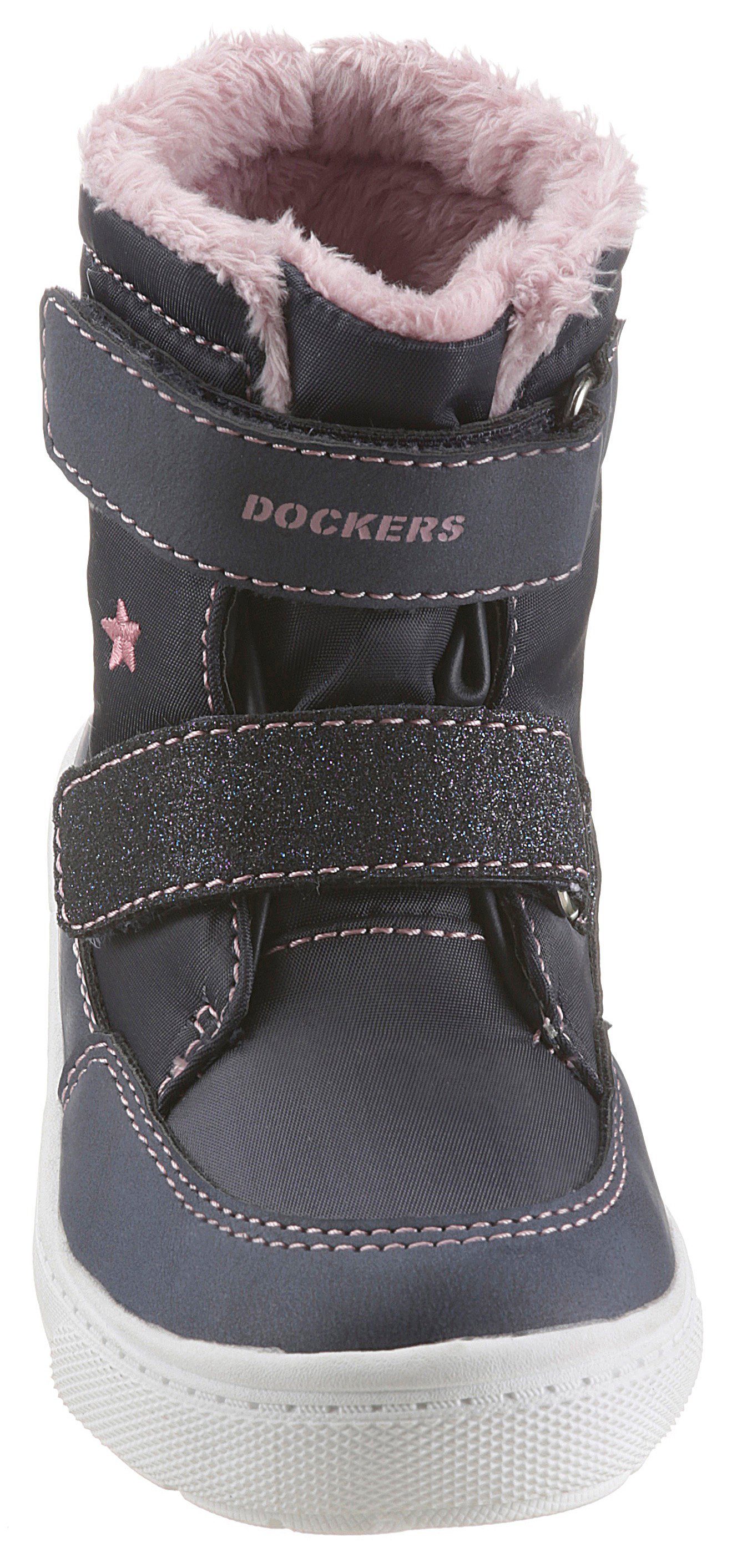 mit by Dockers Einhorn-Stickerei, Winterboots Gerli Dock-TEX navy-rosa