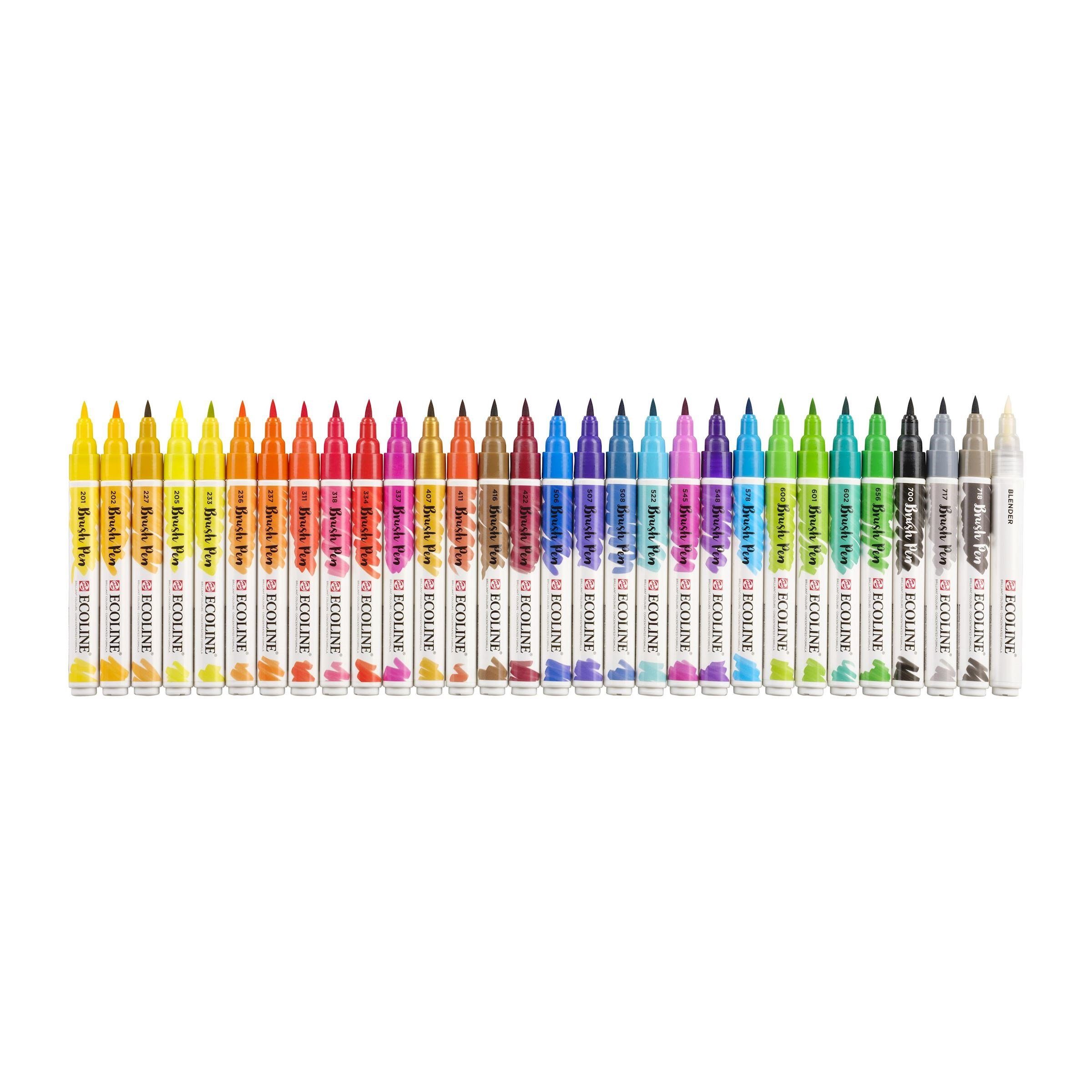 Talens Aquarellstifte ECOLINE Brushpen Set 30 verschiedene Farben, (30-tlg)