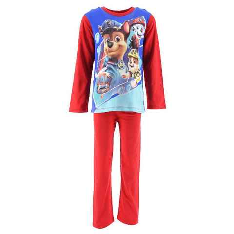 PAW PATROL Schlafanzug Kinder Jungen Pyjama Langarmshirt Langarm T-Shirt + Schlafhose Chase Marshall Rubbles