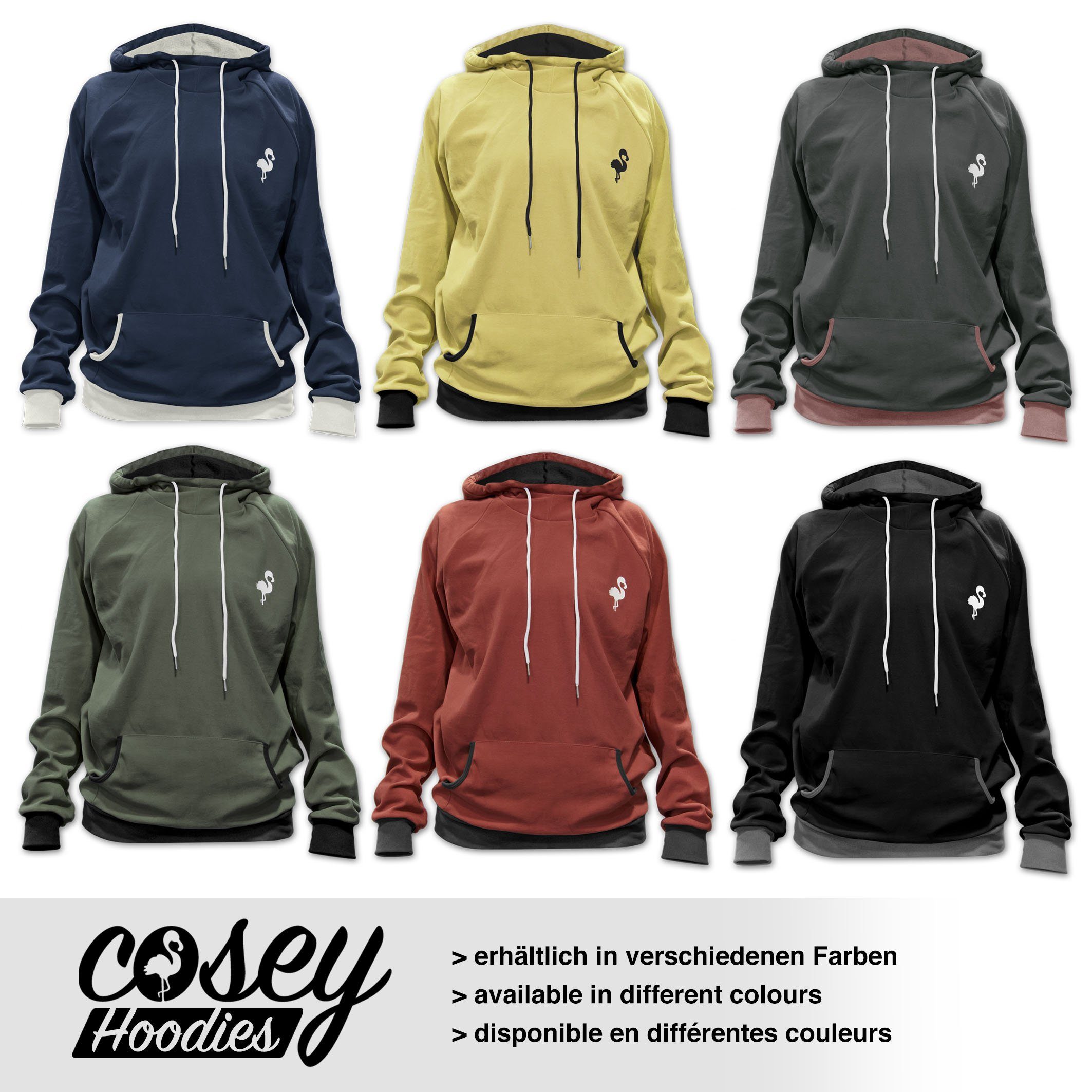 cosey Hoodie Herren Hoodie Kapuzenpullover REG FIT – 90 % Polyester, 10 % Elasthan