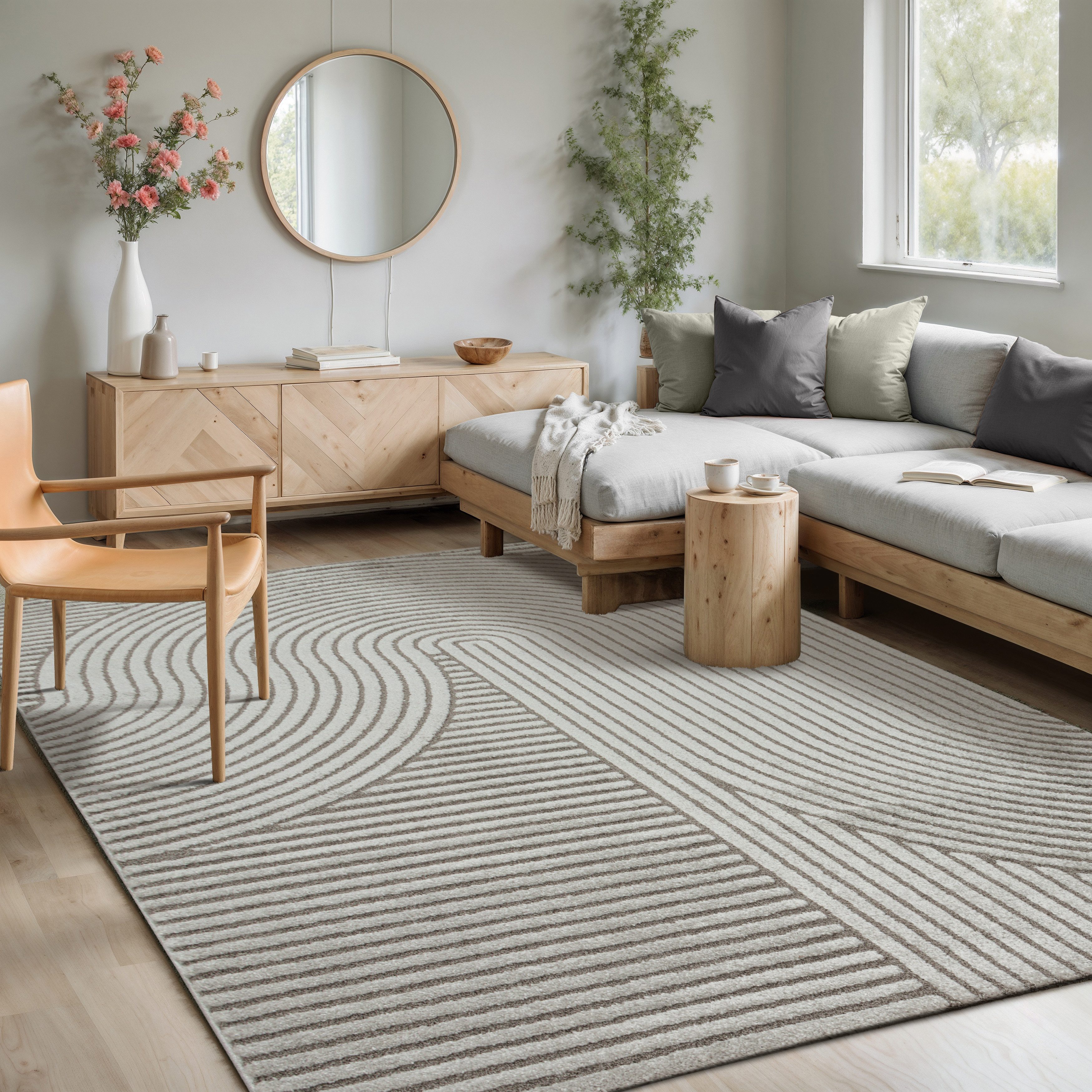 merinos Teppich Elio, rechteckig, Höhe: 16 mm, moderner Kurzflor Teppich mit Hoch-Tief-Effekt, 3D Effekt