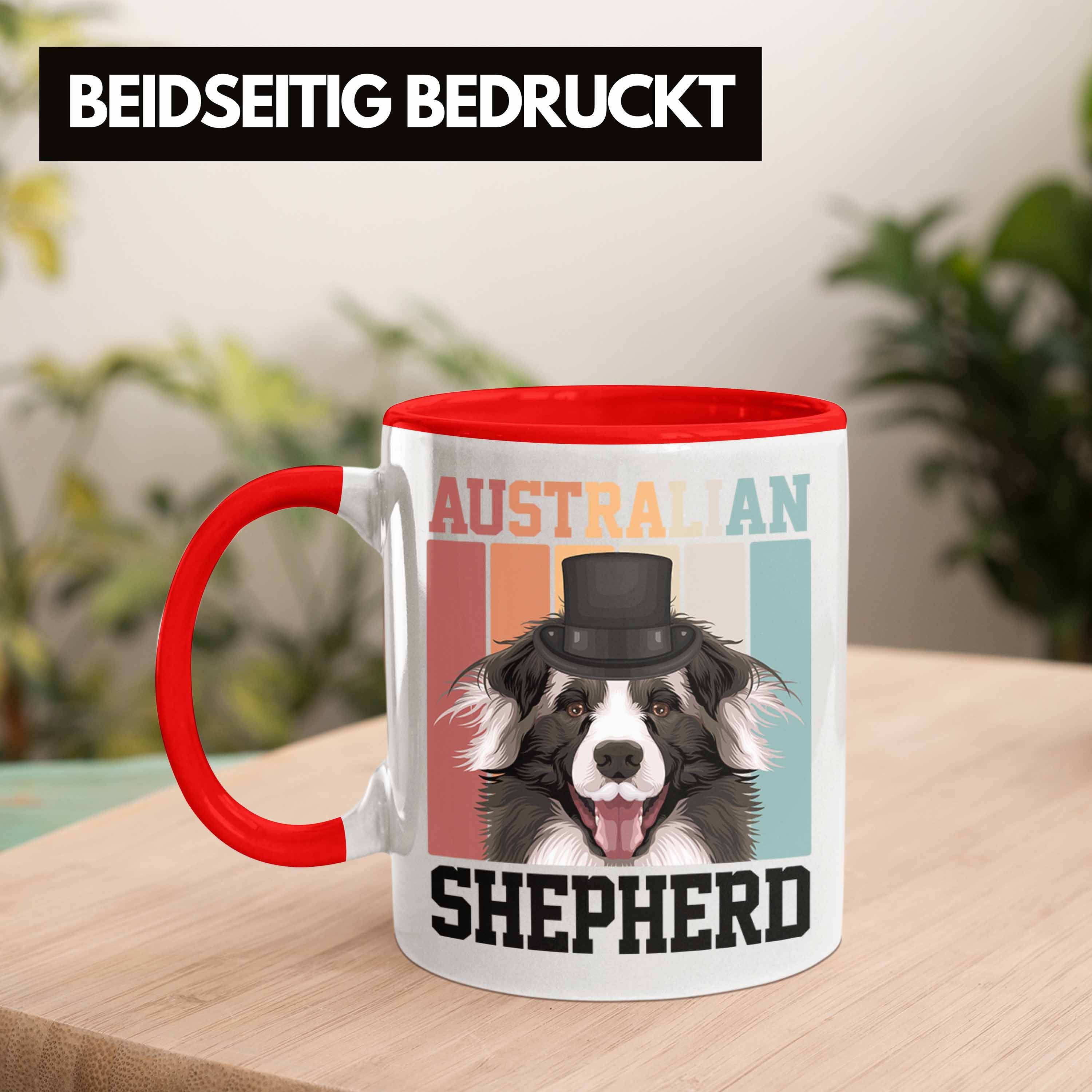 Lustiger Geschenkid Tasse Besitzer Geschenk Shepherd Trendation Spruch Australian Tasse Rot