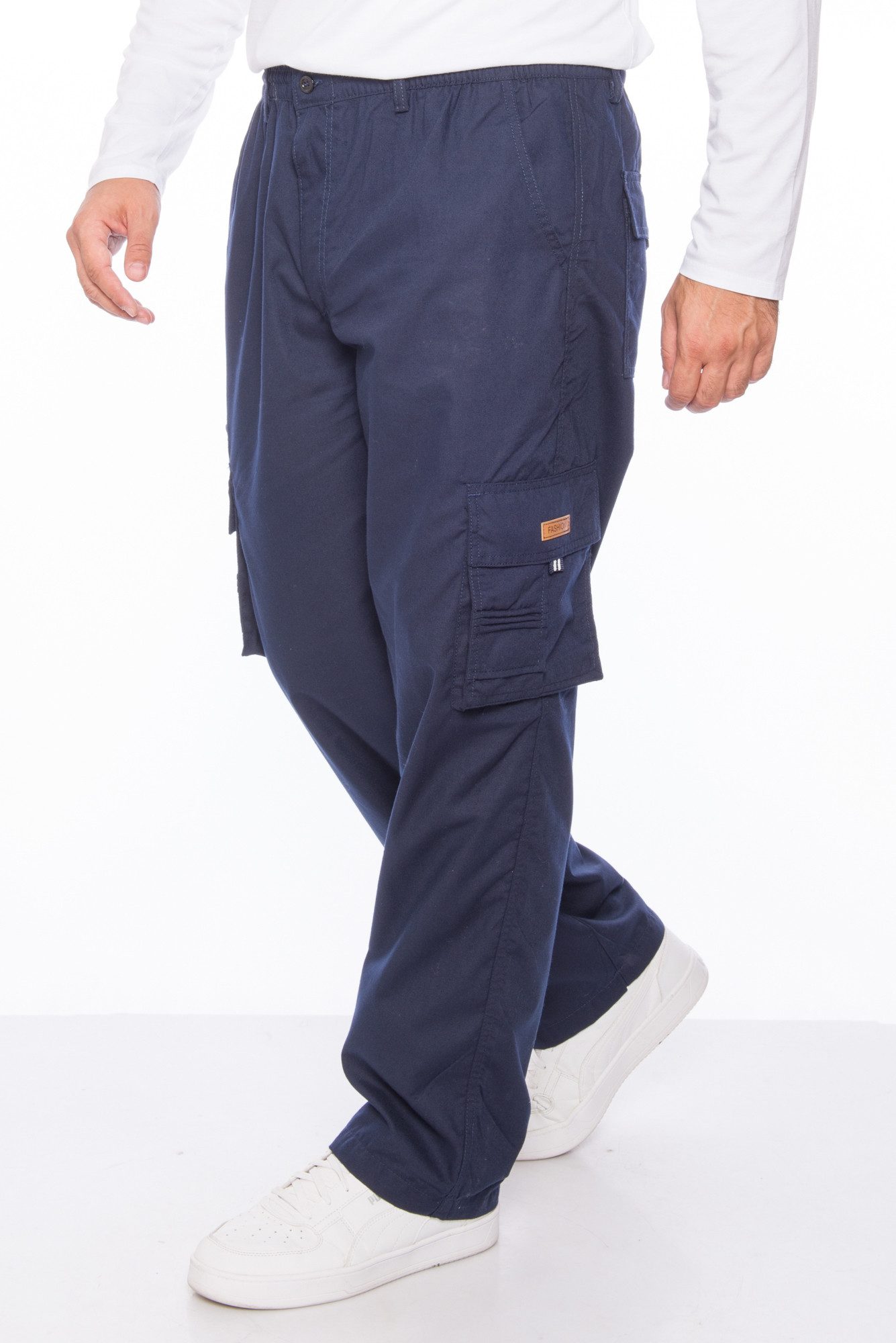 Kendindza Collection Cargohose Herren Cargohose Dehnbund Arbeitshose Rangerhose Cargo Hose Männer Gummibund elastisch, 6 Taschen – Bild 3 von 4