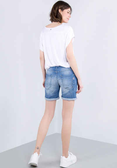 Please Jeans Shorts mit sichtbarer Knopfleiste