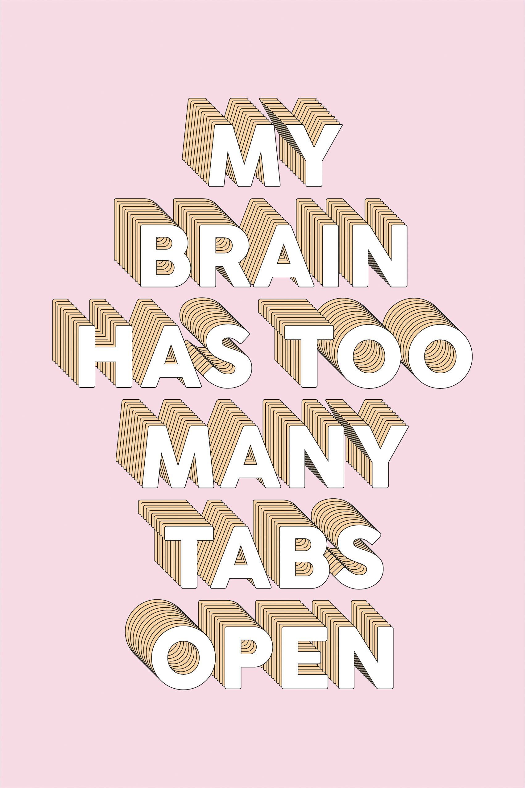 queence Leinwandbild Spruch Brain, Kunst, Modern, Schriftzug, Sprüche & Texte, Premium-Leinwandstoff, Handarbeit aus Deutschland