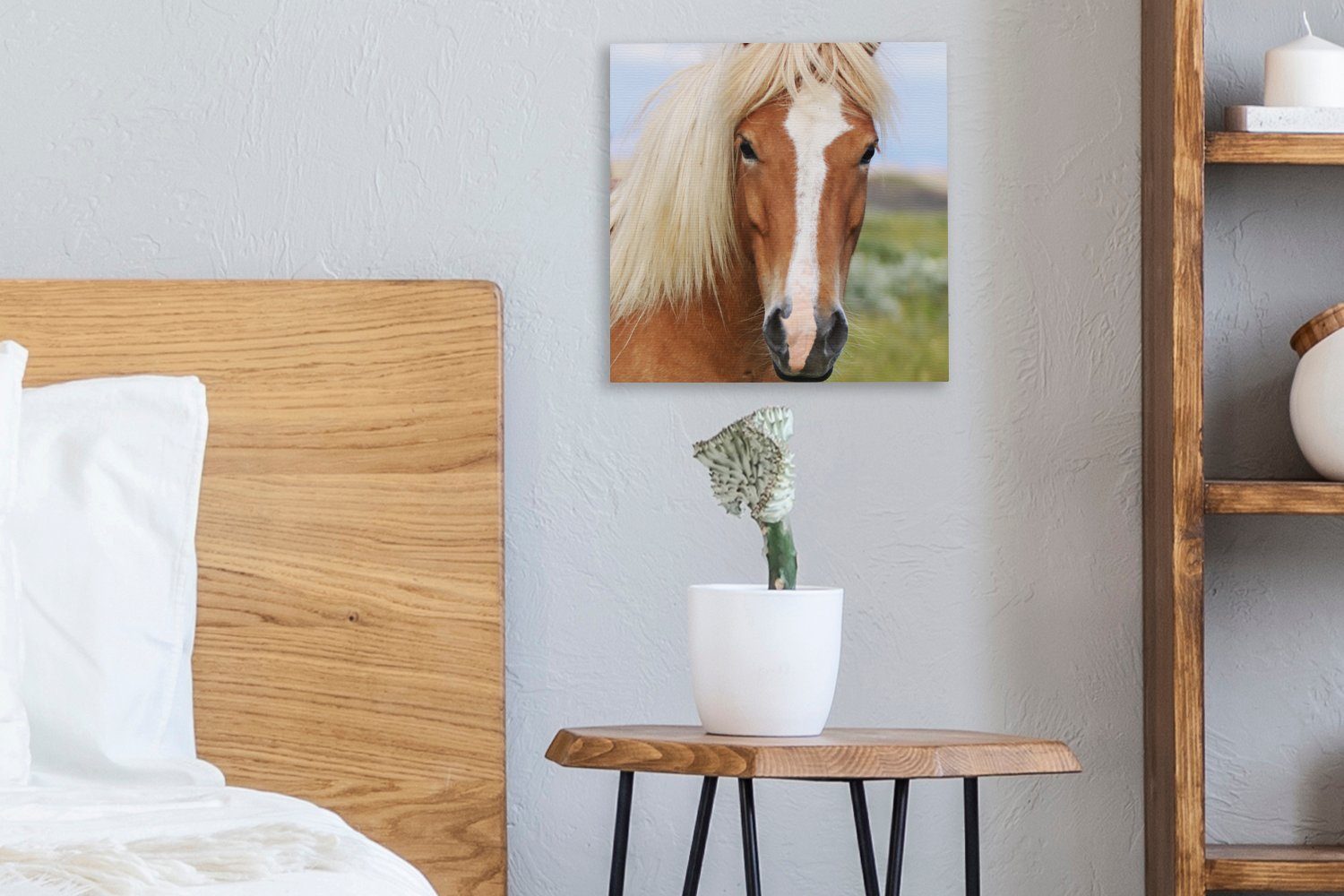 (1 OneMillionCanvasses® St), Leinwandbild für Wohnzimmer Schlafzimmer Bilder Islandpferdes, Porträt Leinwand eines